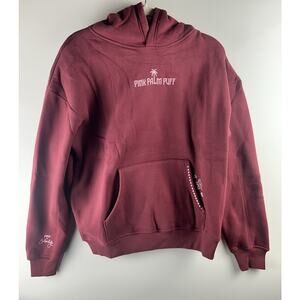Pink Palm Puff Small Embreigh Live in the Moment Burgundy Pullover Small New